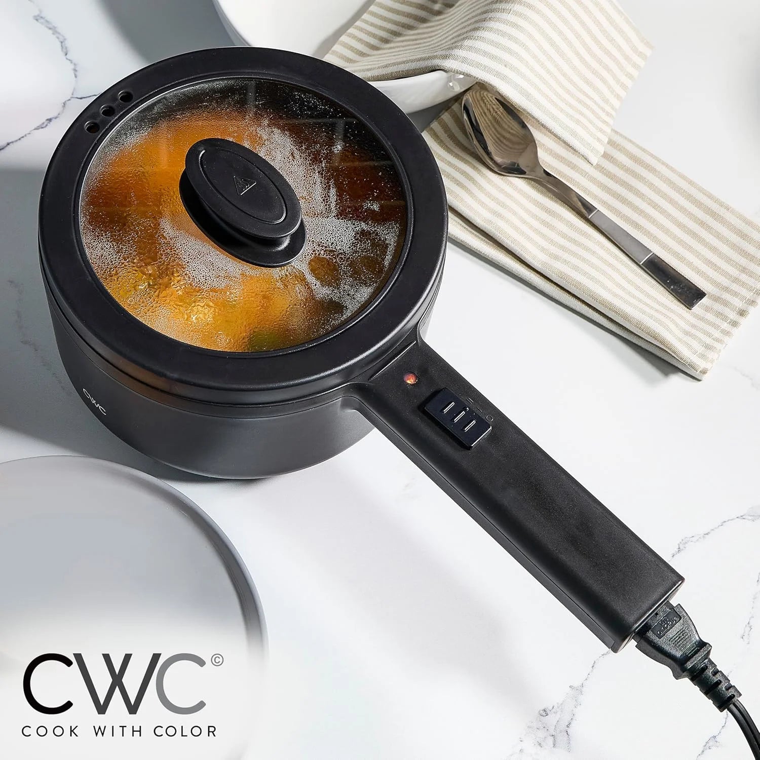 .6L Electric Hot Pot 700W Nonstick Mini Cooker