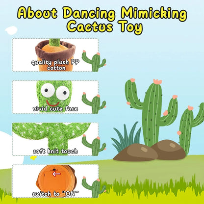 🌵 Dancing Cactus Plush Toy Doll – Electronic Recording, Singing &amp; Dancing Funny Gift (US Version)