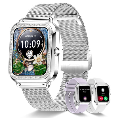Women’s Fashion Smartwatch – Bluetooth Call (Answer/Dial), AI Voice Assistant, Fitness Tracker Compatible with Android &amp; iPhone