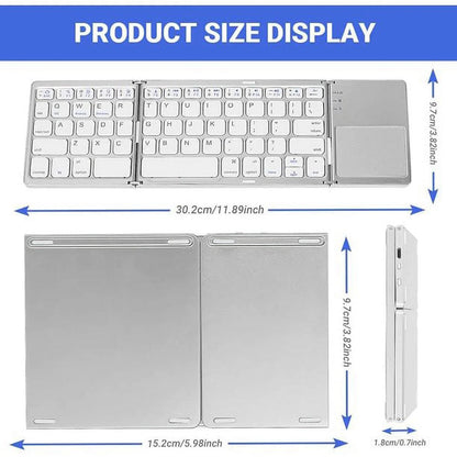 Portable Wireless Keyboard with Touchpad – Compact Bluetooth Keyboard for Tablets, Laptops &amp; Smart TVs (Gray)