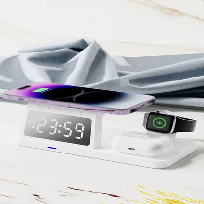PowerHub Pro 3-in-1: Fast Wireless Charger, Smart Clock &amp; Alarm – All in One Sleek Device