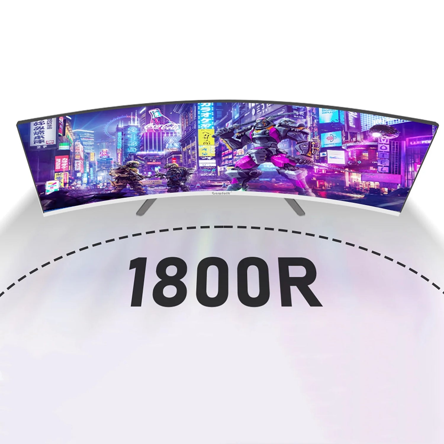 🖥️ 27-Inch Curved Monitor – 100Hz, FHD 1080P, 1800R Curvature, Frameless Design, Built-In Speakers – White