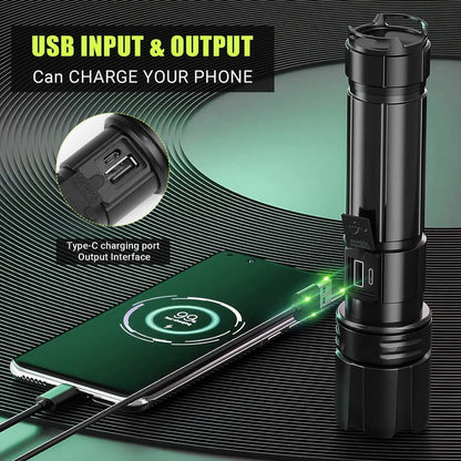 🔦 LED Flashlight, High Powered 10000 Lumens – 5 Modes, Zoomable, Waterproof, Rechargeable (2-Pack) | Emergency, Outdoor, Camping &amp; Home Use