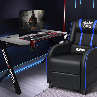 🎮 Gaming Recliner Massage Chair with Adjustable Footrest, Remote Control &amp; Side Pocket – Ergonomic Racing-Style Lounge Chair for Ultimate Comfort