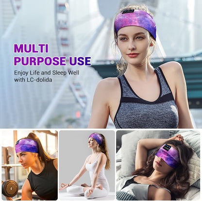 Bluetooth Sleep Headphones Headband | Wireless HD Stereo Speakers | Ultra-Thin Design for Side Sleepers | Ideal for Sleep, Yoga, Travel &amp; Sports