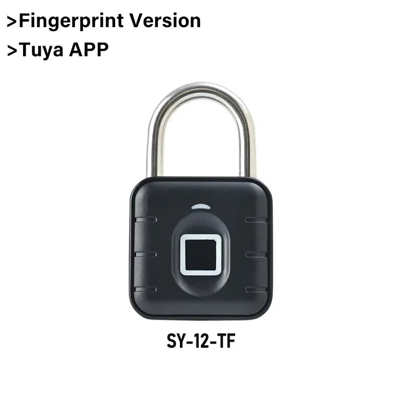 Tuya Bluetooth Fingerprint Padlock – Smart Electronic Lock with App Control, Temporary Passwords, IP67 Waterproof