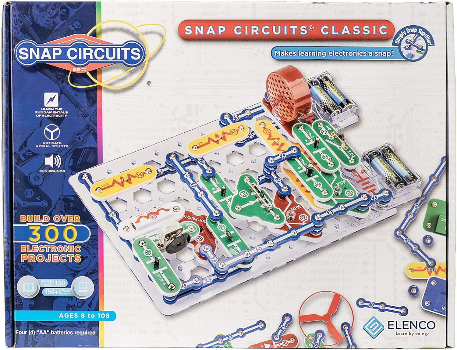 Snap Circuits Classic SC-300 Electronics Exploration Kit | Over 300 Projects | STEM Learning Toy for Kids Ages 8+