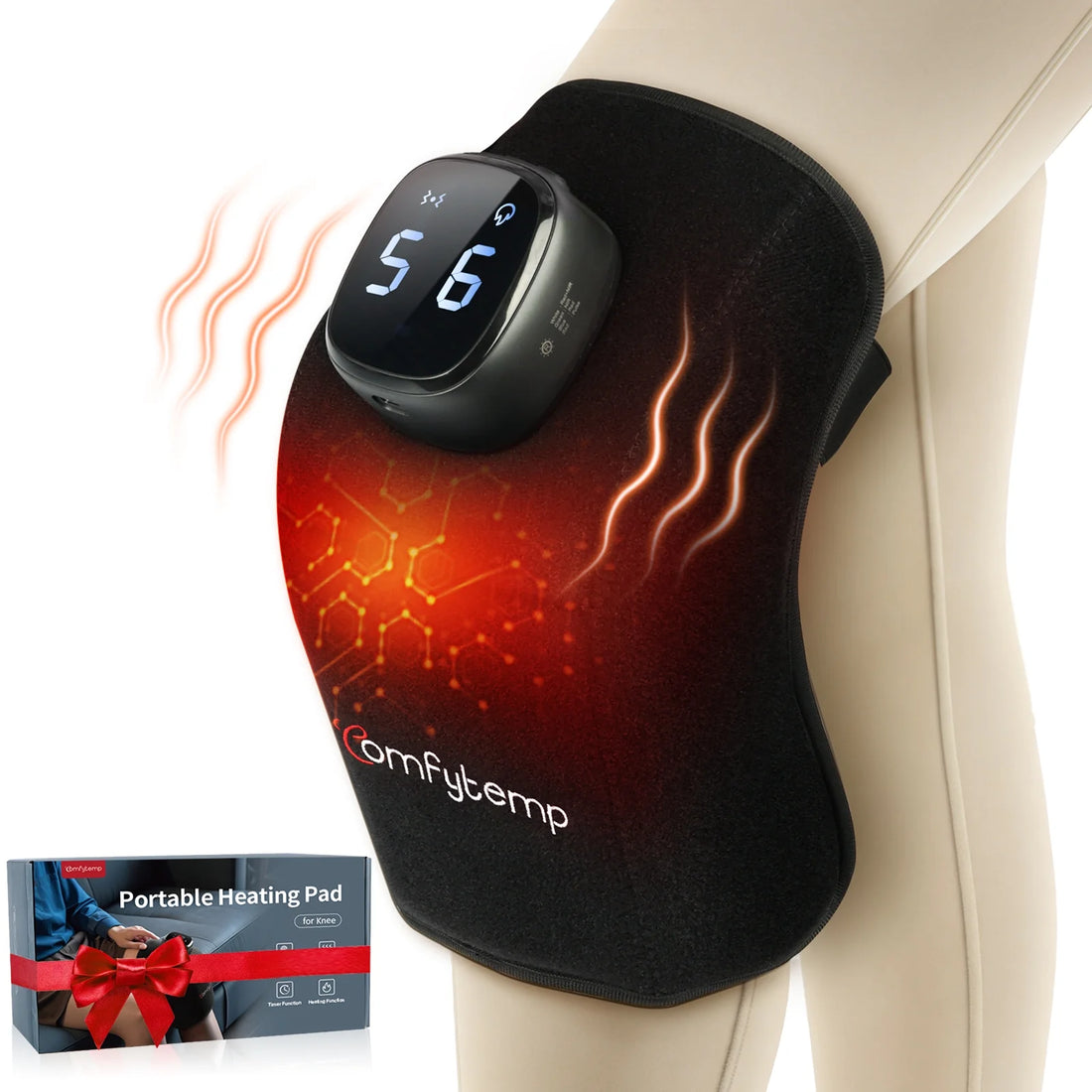 Cordless Knee Massager with Heat and APP Control 