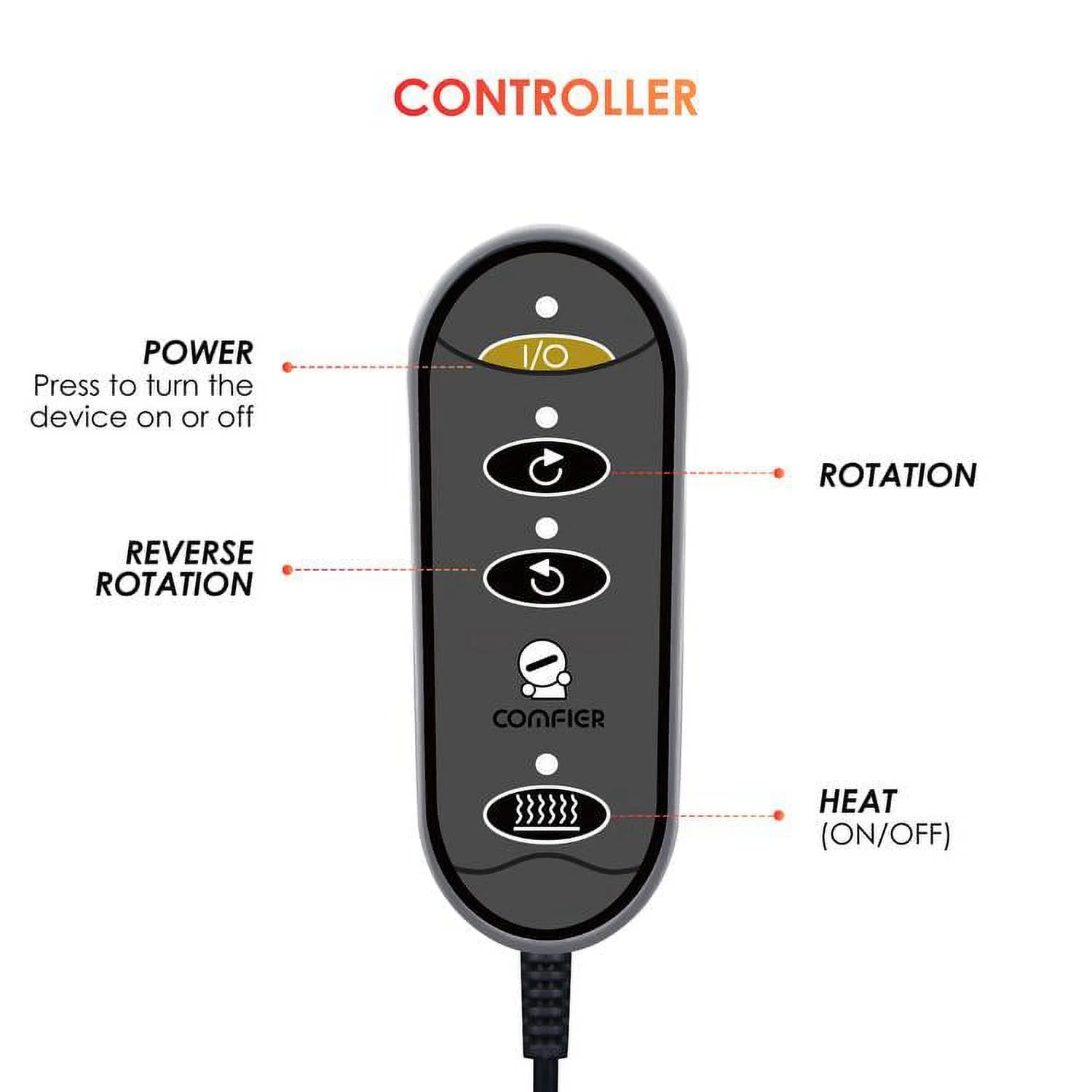 Kneading Shiatsu Foot &amp; Back Massager with Heat, Feet Warmer Machine Gift for Family