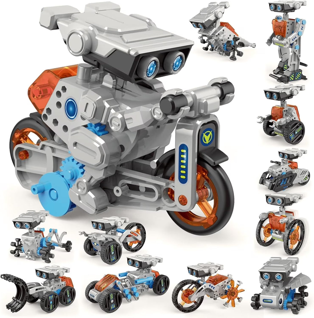 12-In-1 STEM Robot Kit Toys for Kids 8-12 — DIY Building Educational Science Kit