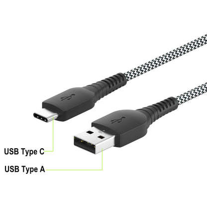 6Ft USB-C to USB-A Braided Charging Cable | USB-IF Certified | Durable Black Nylon | Compatible with iPhone 16/15 Series, Samsung Galaxy, Pixel, iPad Pro &amp; More