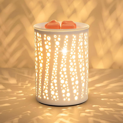 Ceramic Electric Wax Melt Warmer – Fragrance Oil Burner with 2 Bulbs, Gift Box Packaging – Aromatherapy Candle Warmer for Home, Office &amp; Bedroom Decor