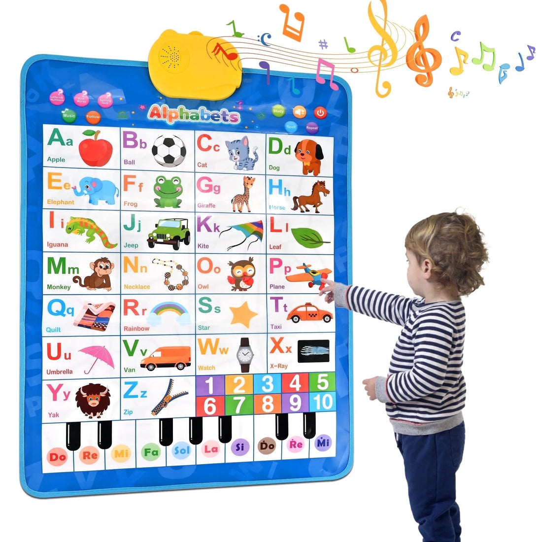 Toddler Learning Toys – Electronic Alphabet Poster &amp; Wall Chart for Ages 2–6, Blue