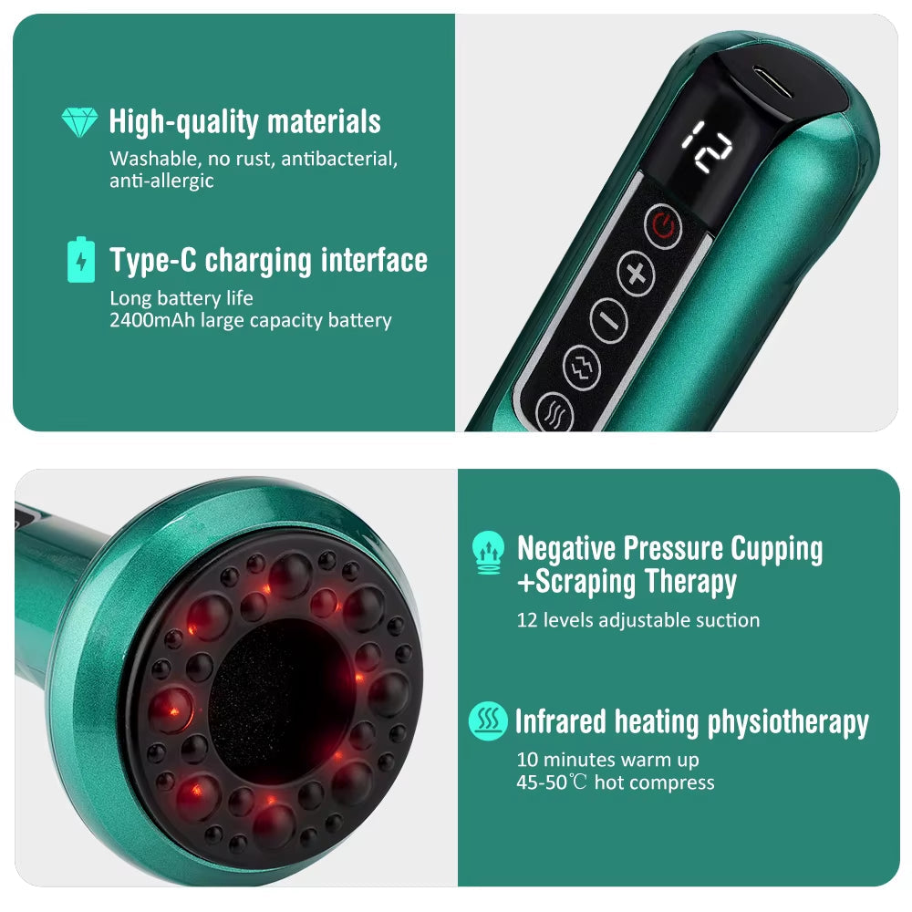 SculptEase™ Magnetic Cupping Massager – Rechargeable Body Scraping &amp; Cellulite Removal Therapy Tool