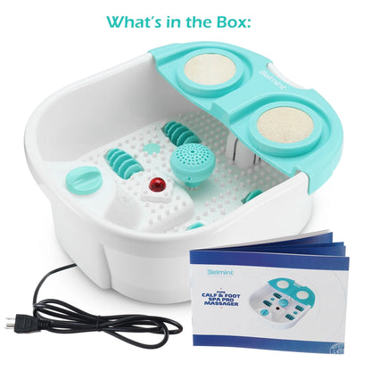 Heated Foot Spa Massager with Bubbles &amp; Vibration – Massage Rollers, Anti-Slip Rubber Feet, Soothing Pedicure Tub for Home Use