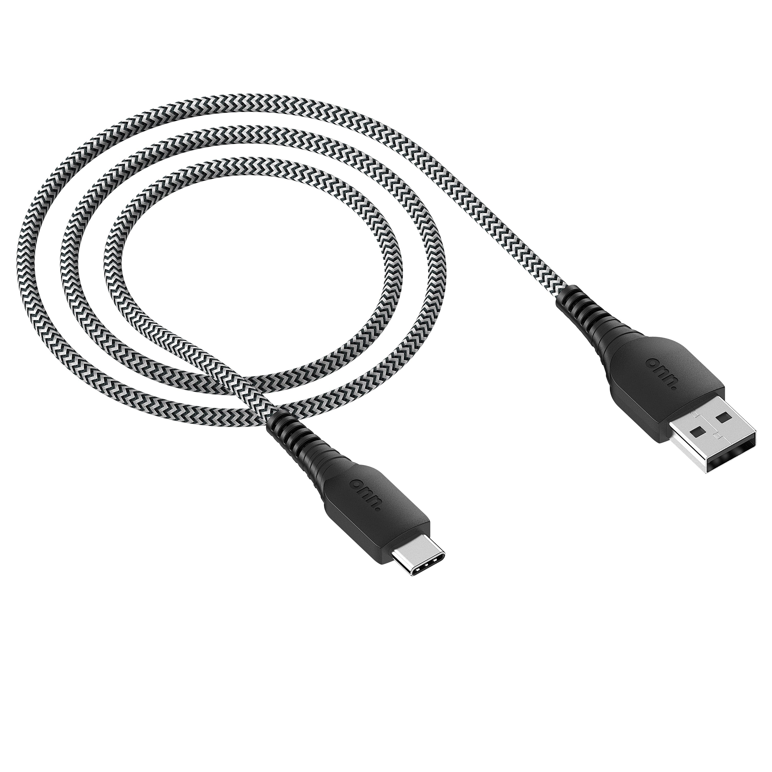 6Ft USB-C to USB-A Braided Charging Cable | USB-IF Certified | Durable Black Nylon | Compatible with iPhone 16/15 Series, Samsung Galaxy, Pixel, iPad Pro &amp; More