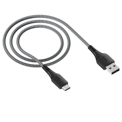 6Ft USB-C to USB-A Braided Charging Cable | USB-IF Certified | Durable Black Nylon | Compatible with iPhone 16/15 Series, Samsung Galaxy, Pixel, iPad Pro &amp; More