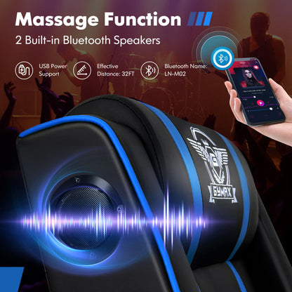 PU Leather Massage Gaming Recliner Chair with Side Pockets – Ergonomic Comfort for Gamers &amp; Relaxation Seekers