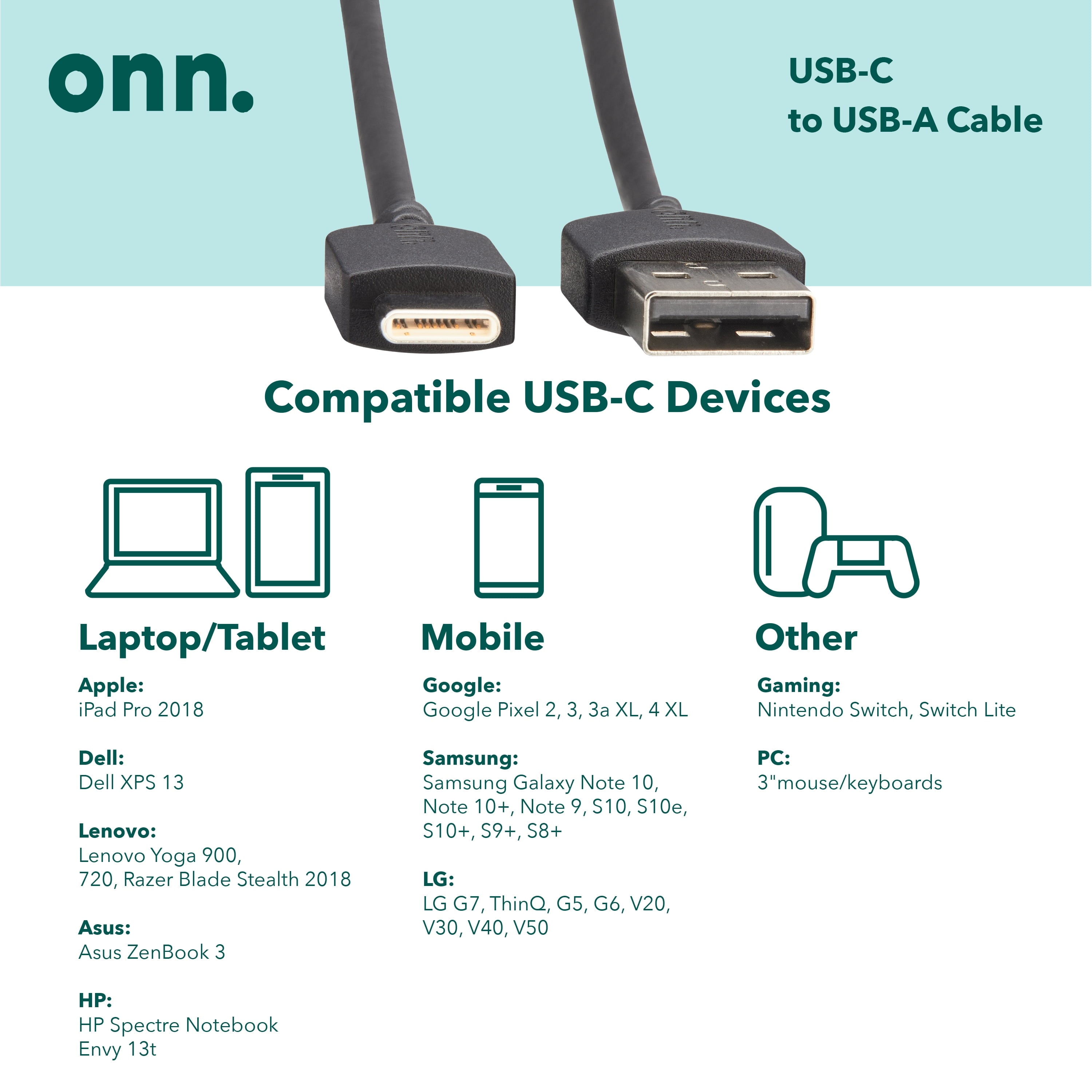 6Ft USB-C to USB-A Braided Charging Cable | USB-IF Certified | Durable Black Nylon | Compatible with iPhone 16/15 Series, Samsung Galaxy, Pixel, iPad Pro &amp; More