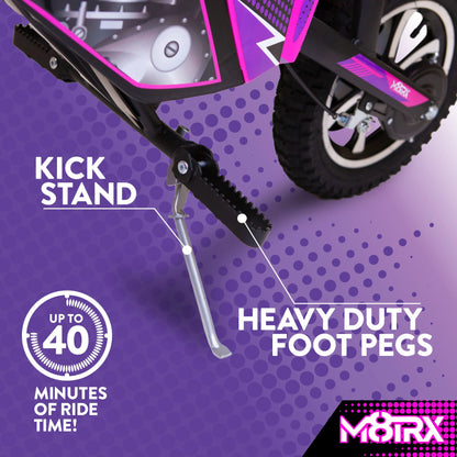 🏍️ M8TRX 24V Electric Dirt Bike for Kids &amp; Teens – Pink Ride-On Motorcycle with Dual Motors, LED Lights, Suspension &amp; Real Engine Sounds