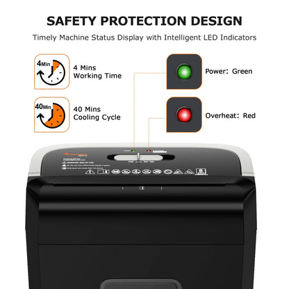 8-Sheet Cross-Cut Paper Shredder – Secure Shredding for Home &amp; Office Use