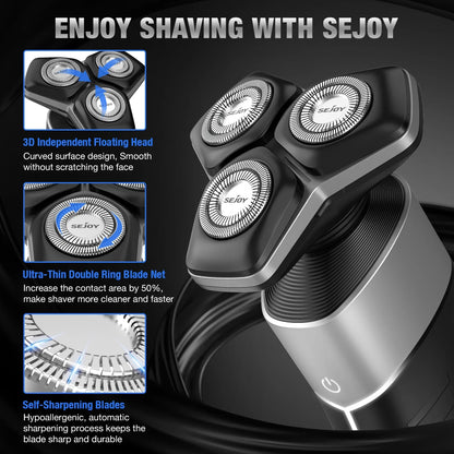5-in-1 Multi-Function Rechargeable Electric Shaver for Men – Hair Trimmer, Ear &amp; Nose Hair Trimmer, Wet/Dry Use, Cordless, Gray