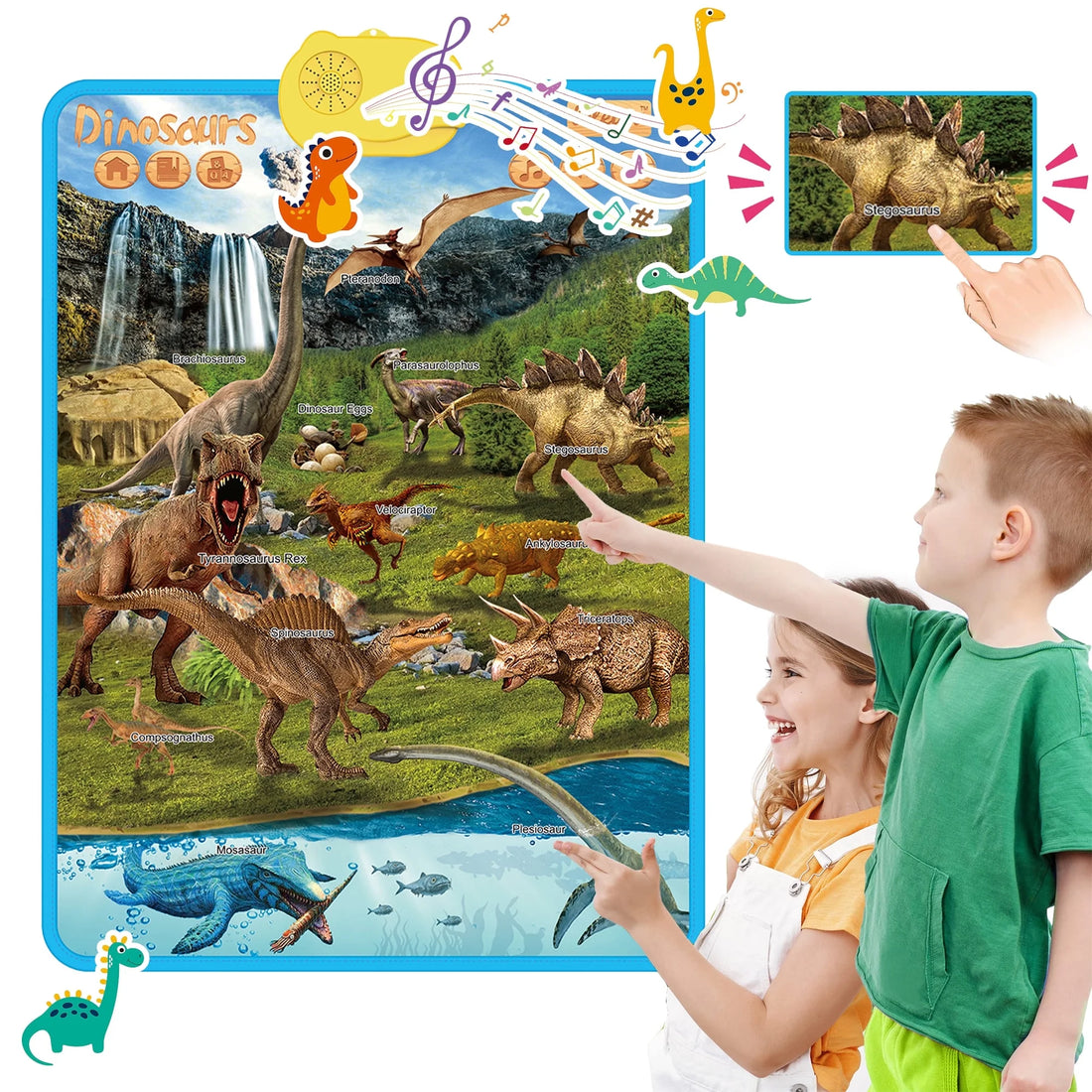 Upgraded Dinosaur Electronic Learning Chart – Interactive Educational Toy for Kids, Early Learning, Letters, Numbers &amp; Fun Facts