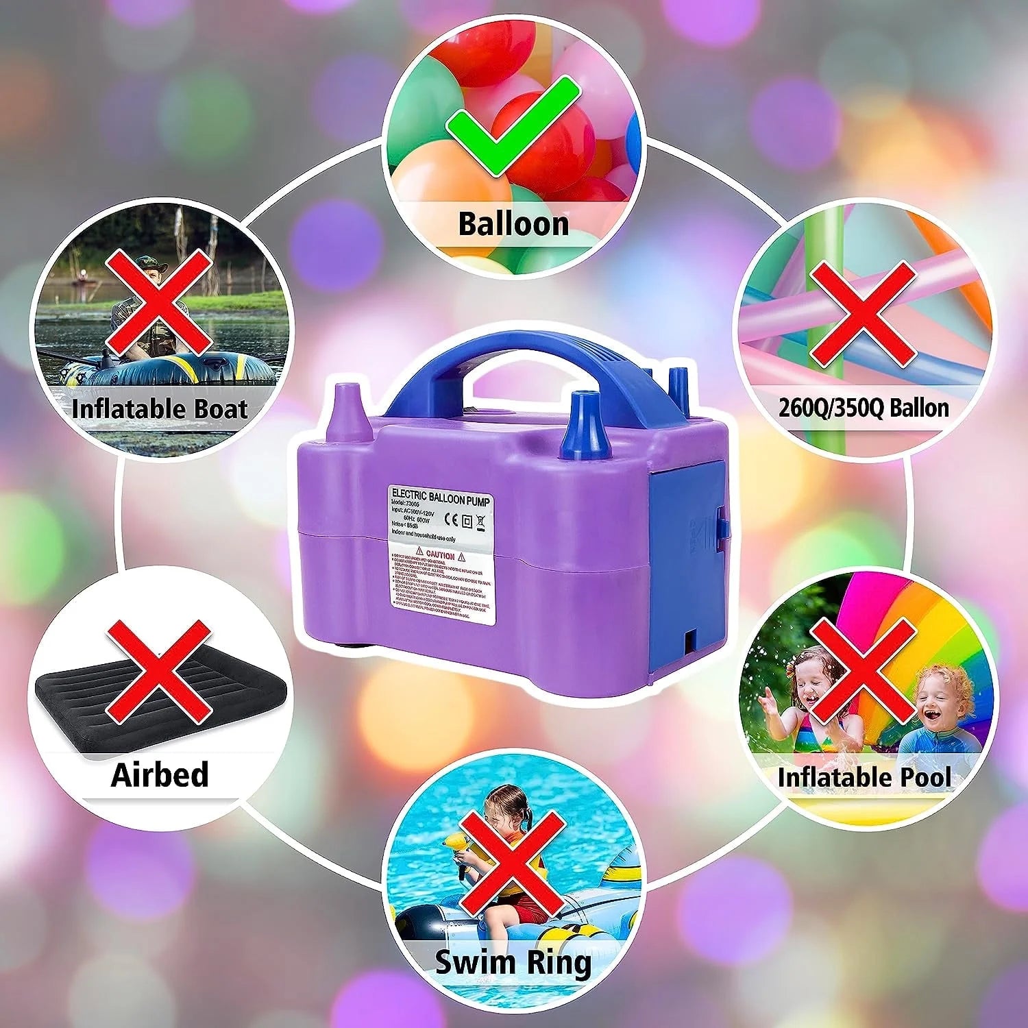 Electric Air Balloon Pump – Portable Dual Nozzle Inflator for Party Decorations