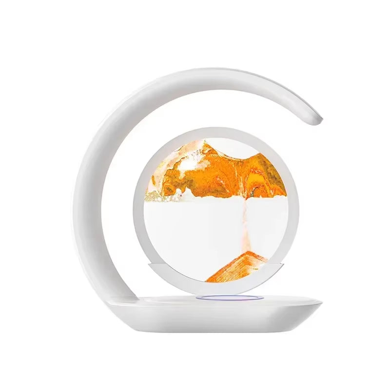 GlowSand™ 3-in-1 Hourglass Lamp: Wireless Charger, Sand Art &amp; Mood Light in One Elegant Design