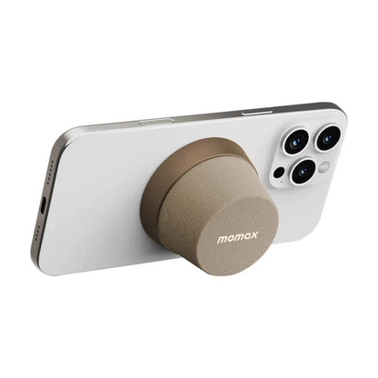 MOMAX 1-Vibe Go: Magnetic Wireless Speaker &amp; Phone Stand with IPX6 Waterproof Protection