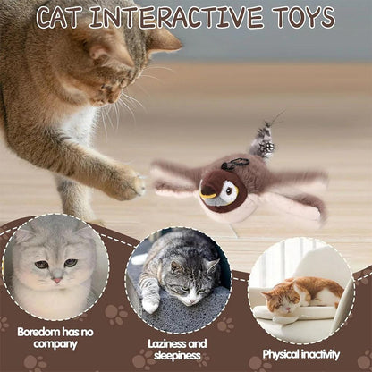 USB Interactive Flying Bird Cat Toy – Electronic Pet Simulation Sparrow Toy