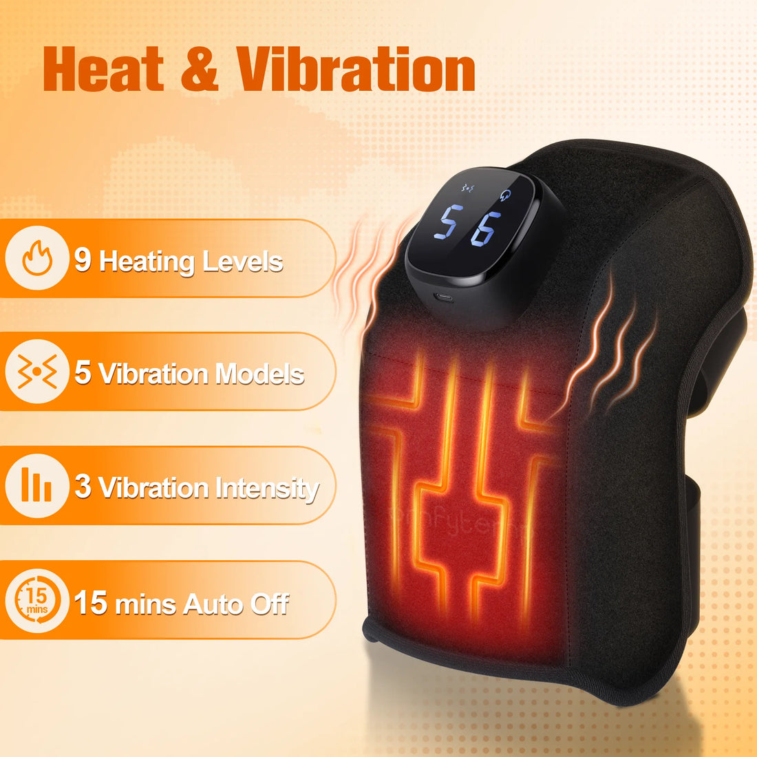 Cordless Knee Massager with Heat and APP Control 