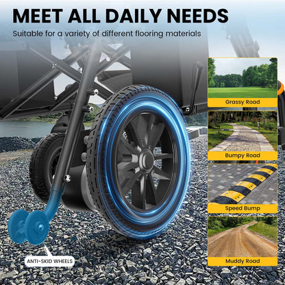 Foldable Electric Wheelchair – Long-Range 20+ Mile Motorized Power Chair with 360° Joystick, All-Terrain Smart Mobility Scooter, Black