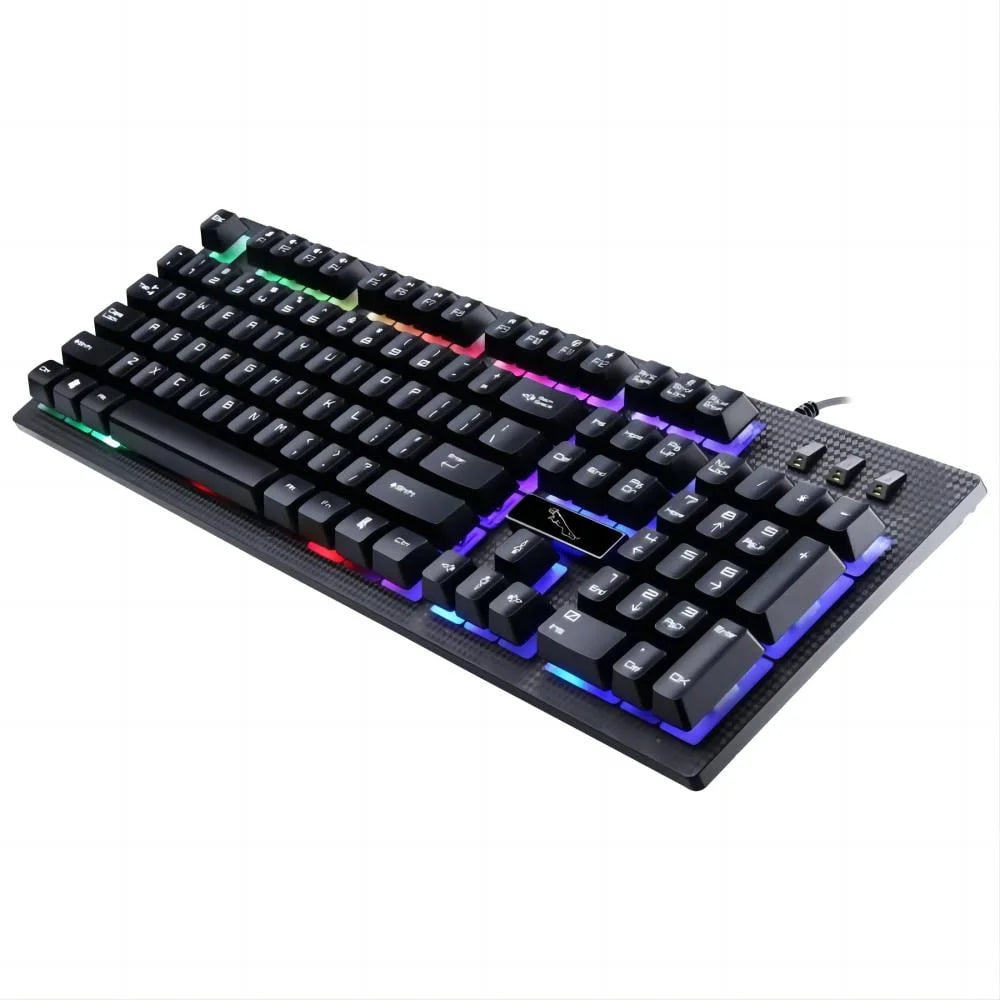 🎮 Gaming Keyboard and Mouse Combo – RGB Rainbow LED Backlit Mechanical Keyboard + 6-Color Changing Wired Mouse for PC &amp; Laptop