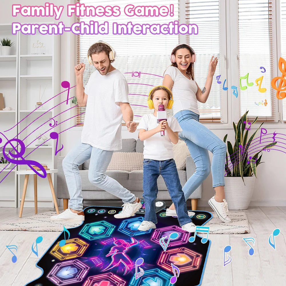🎵 Dance Mat for Kids – 27 Levels, 8 LED Keys, Bluetooth Music Play Mat with 5 Game Modes, Built-in Songs (Ages 3+)