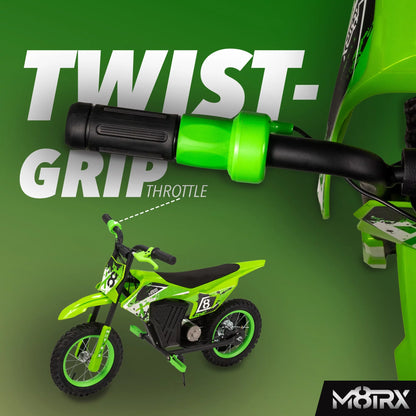 12V Mini Electric Dirt Bike for Kids – Battery-Powered Ride-On Motorcycle, Ages 5+ | Green