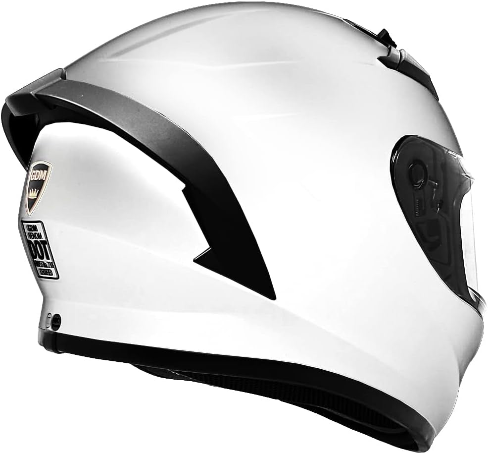 Bluetooth Motorcycle Helmet – White Modular Full-Face with Clear, Tinted &amp; Iridium Shields, DOT/ECE Certified, Flip-Up &amp; Integrated Bluetooth