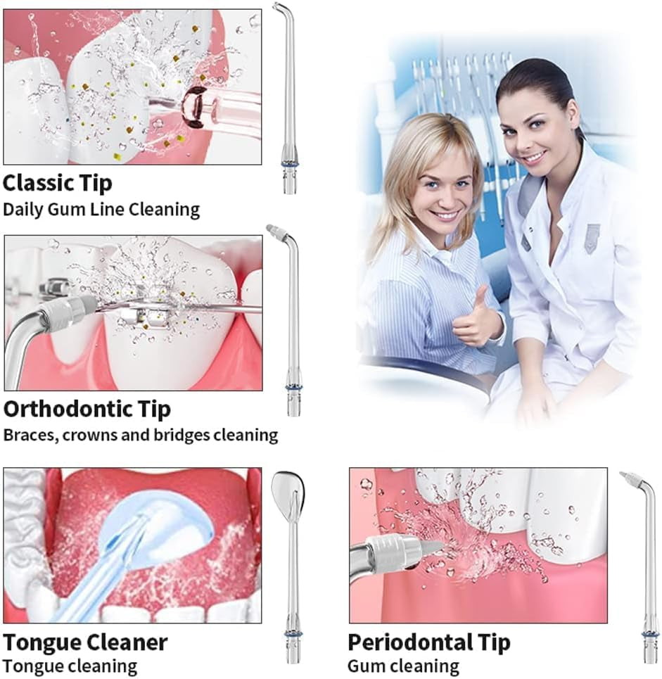💧 Cordless Water Dental Flosser – 6 Modes, 300ML Water Tank, 4 Jet Tips | Powerful Oral Irrigator for Teeth Cleaning, Braces, and Gum Care