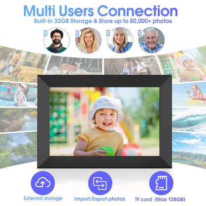 10.1-Inch Smart Digital Photo Frame with 32GB Storage, WiFi &amp; App Control 