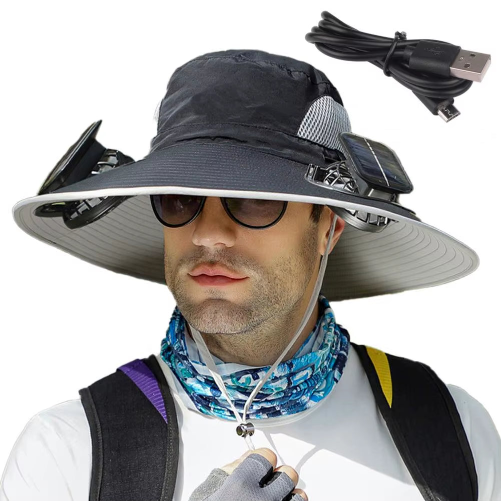 BreezeGuard™ Solar Fan Hat – Stay Cool with Hands-Free Sun-Powered Comfort