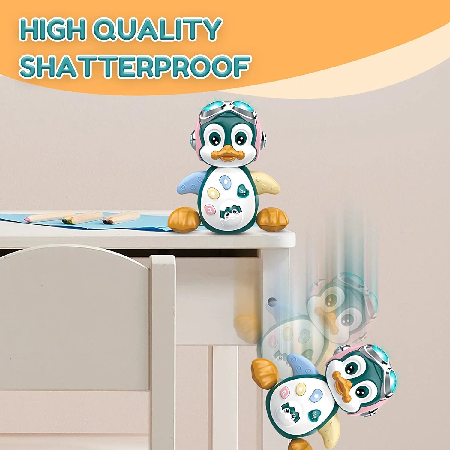 Musical Crawling Penguin Toy – Learning Walking &amp; Dancing Toy with Music &amp; Lights, Birthday Gift for Toddlers &amp; Kids