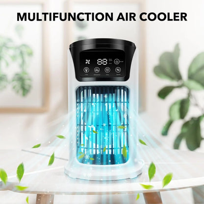 3-in-1 Portable Air Conditioner Humidifier &amp; Atmosphere Light – USB Cooler Fan for Office &amp; Home