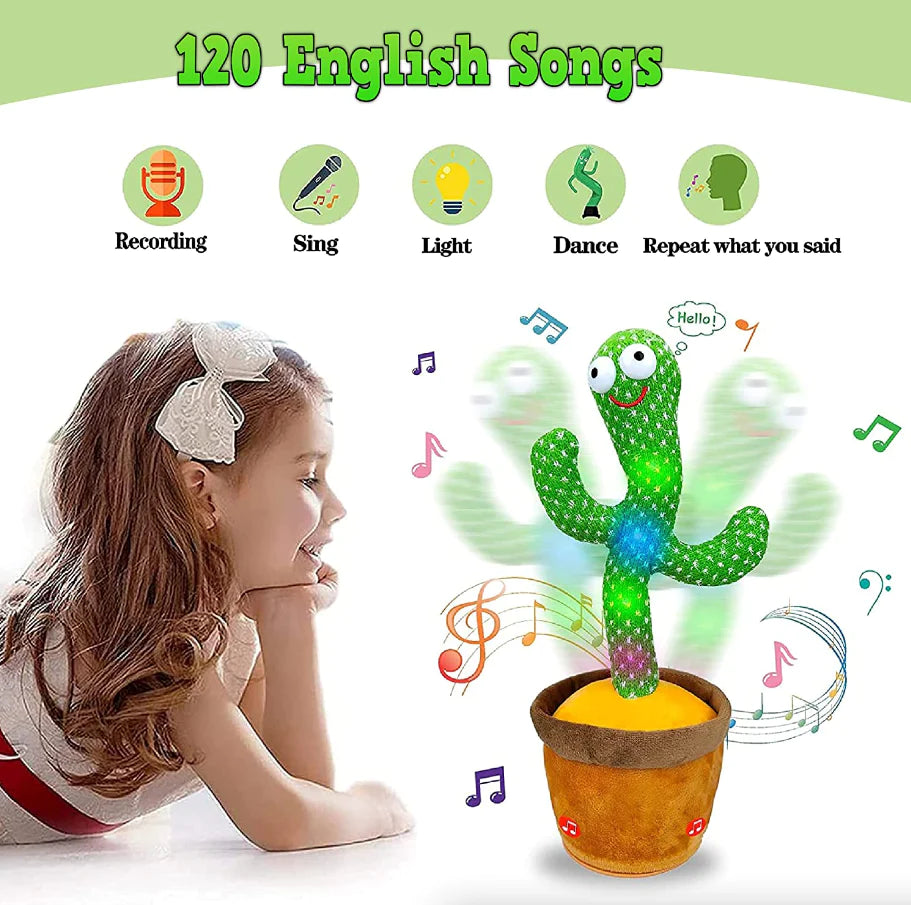 🌵 Dancing Cactus Plush Toy Doll – Electronic Recording, Singing &amp; Dancing Funny Gift (US Version)