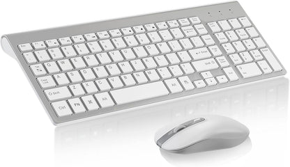 Easytyping KF10 Wireless Keyboard &amp; Mouse Combo – Silent, Ultra Slim, Labor-Saving Design
