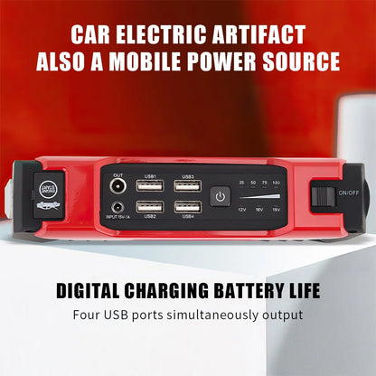 Car Jump Starter – 28000mAh 600A 12V Portable Battery Booster &amp; Power Bank with LED Flashlight