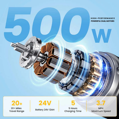 Foldable Electric Wheelchair – Long-Range 20+ Mile Motorized Power Chair with 360° Joystick, All-Terrain Smart Mobility Scooter, Black