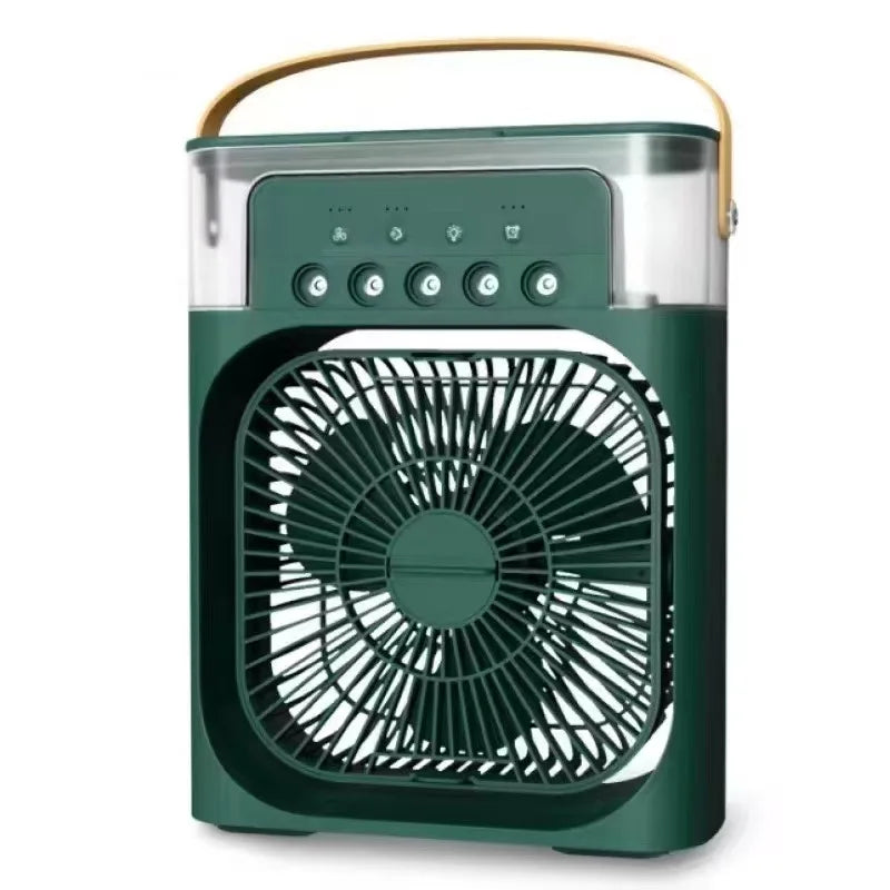 3-in-1 Portable Air Cooler Fan – USB Electric Mini Air Conditioner with LED Night Light &amp; Humidifier for Home or Office