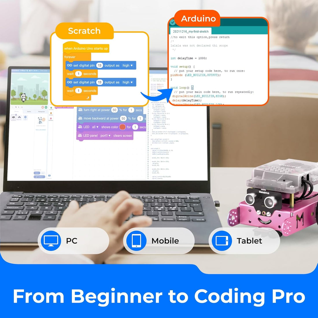 mBot Robot Kit – STEM Learning &amp; Coding Fun for Kids Ages 8-12 (Pink)  Get your kids started on a fun and educational robotics journey!