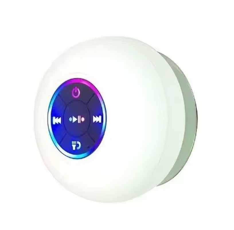 AquaBeat Mini: Waterproof LED Bluetooth Speaker with Powerful Sound &amp; Suction Cup Mount