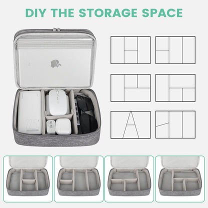 Electronics Organizer Travel Case – Water-Resistant Cable Organizer Bag for Cords, Chargers & Travel Essentials